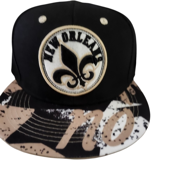 Men's Black and Tan New Orleans Snapback Hat - Picture 3 of 9
